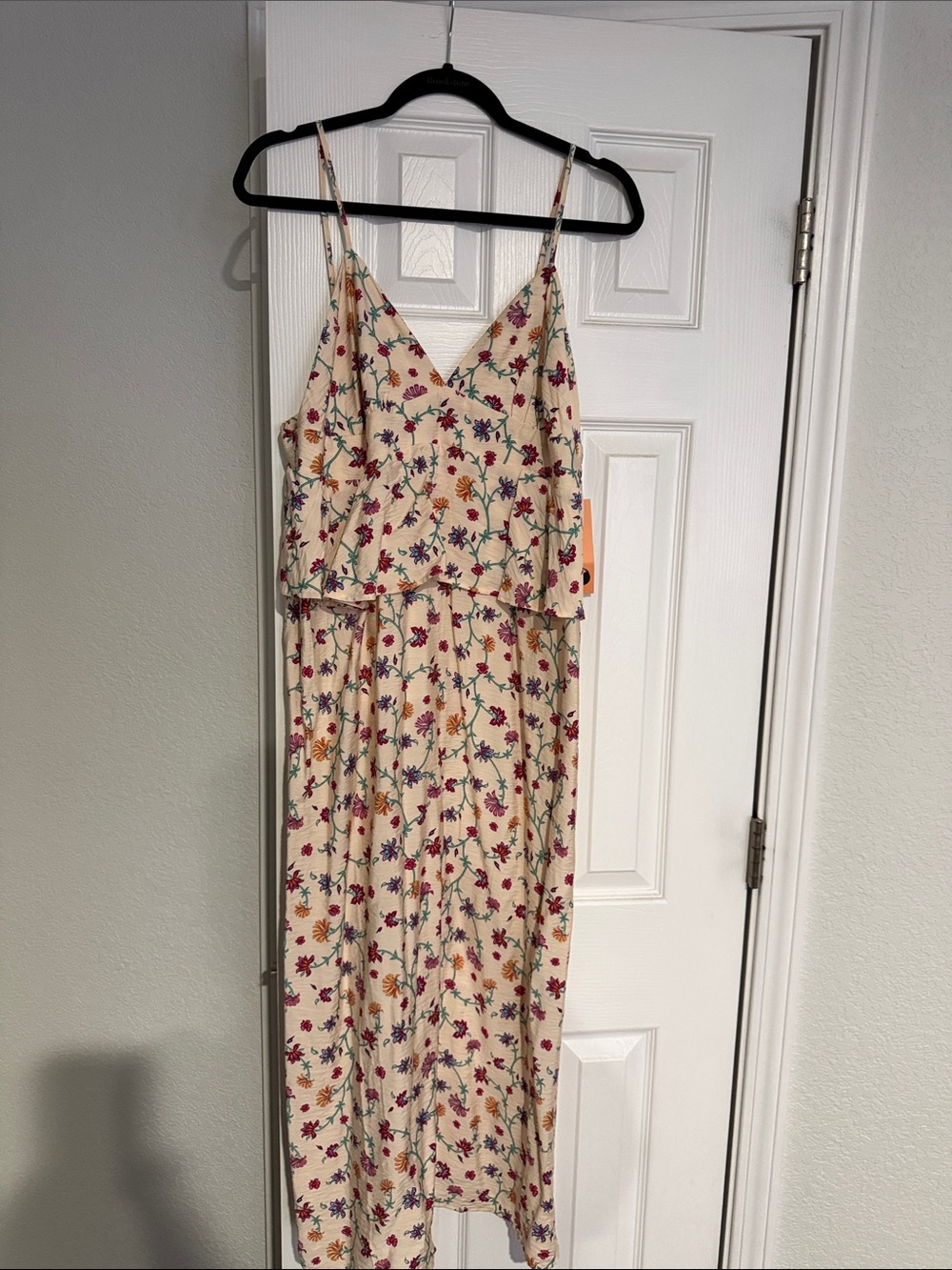 Women’s peplum slip dress Floral Cream Maxi Dress Future Collective 16 new!
